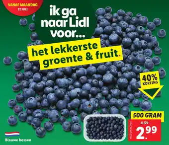 Lidl Blauwe bessen 500 GRAM aanbieding