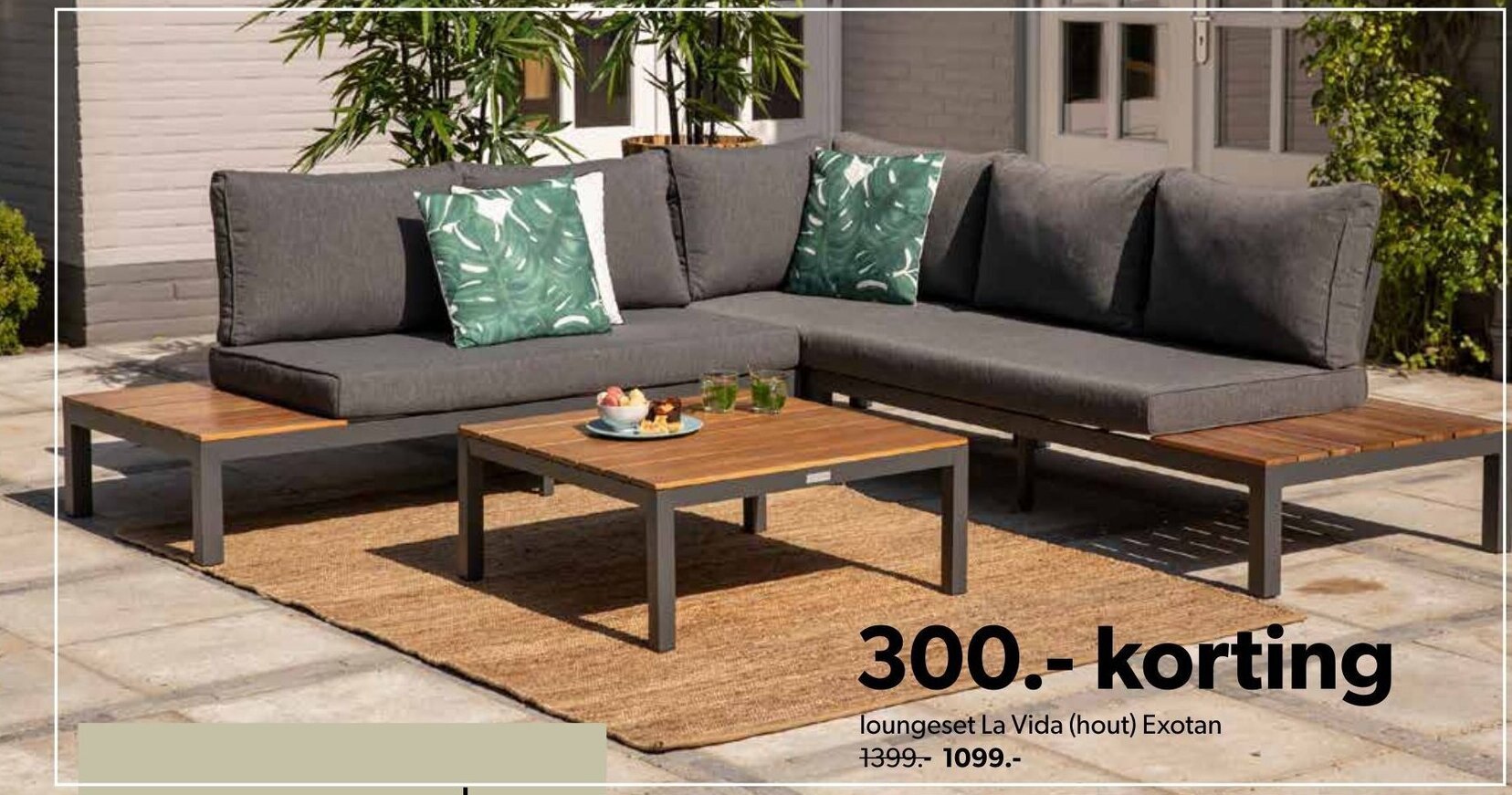 Exotan Loungeset Vida hout aanbieding bij Wehkamp