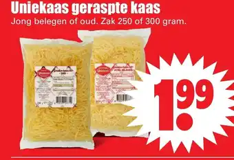 Dirk Uniekaas Geraspte Kaas 250-300g aanbieding