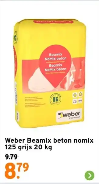 GAMMA Weber Beamix beton nomix 125 grijs 20 kg aanbieding