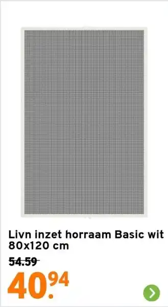 GAMMA Livn inzet horraam Basic wit 80x120 cm aanbieding