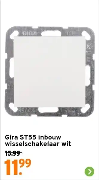 GAMMA Gira ST55 inbouw wisselschakelaar wit aanbieding