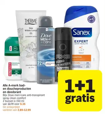 Albert Heijn Alle A merk bad en doucheproducten en deodorant aanbieding