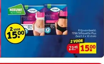Kruidvat TENA Silhouette Plus Zwart 2 x 10 stuks aanbieding