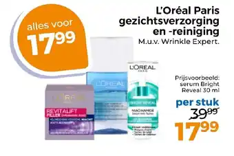Trekpleister L'Oréal Paris gezichtsverzorging en reiniging aanbieding