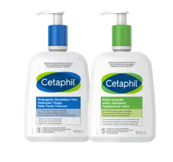 De Online Drogist Cetaphil Daily Facial Cleanser + Moisturizing Lotion 470ML Combi aanbieding