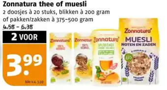 Poiesz Zonnatura thee of muesli aanbieding