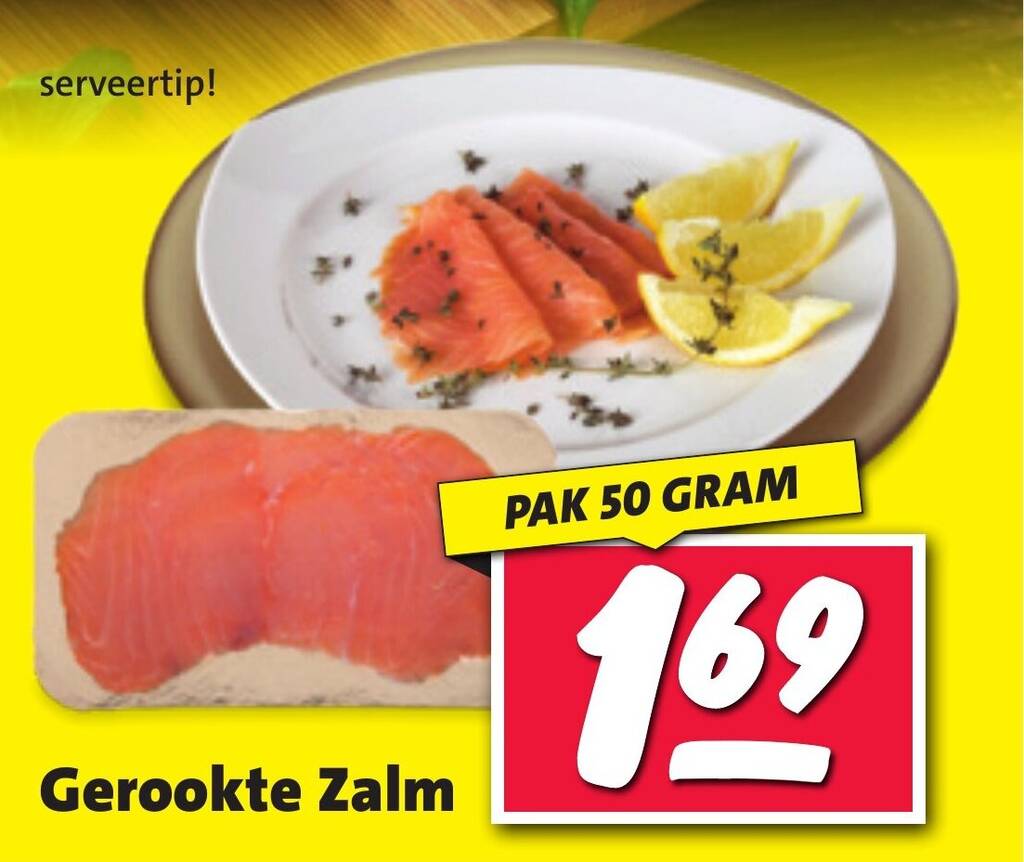 Gerookte Zalm 50 gram aanbieding bij Nettorama