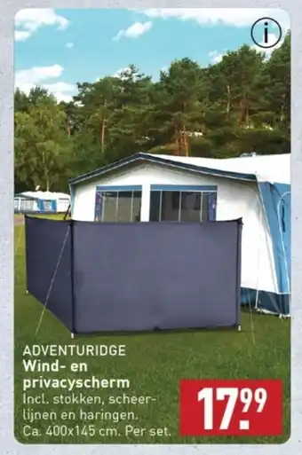 ALDI ADVENTURIDGE Wind en privacyscherm 400x145 cm aanbieding