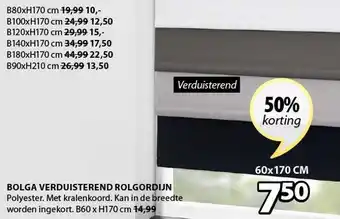 Jysk Bolga verduisterend rolgordijn 60x170 cm aanbieding