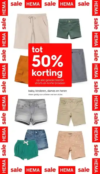 HEMA Alle geselecteerde shorts en korte broeken aanbieding