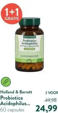 Holland & Barrett Probiotica Acidophilus met Fructo-Oligosacchariden 10mld aanbieding