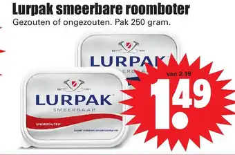 Dirk Lurpak Smeerbaar boter 250g aanbieding