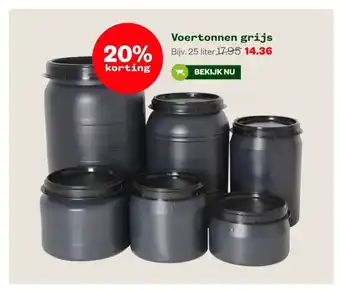 Welkoop Voertonnen grijs aanbieding