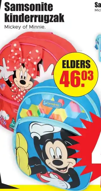 Dirk Samsonite kinderrugzak aanbieding