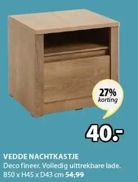 Jysk Vedde nachtkastje aanbieding