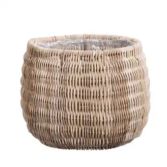 Leen Bakker Bloempot Stephanie - Rotan - Naturel - 55xØ67 cm aanbieding