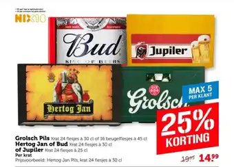 Coop Grolsch Pils, Hertog Jan of Bud of Jupiler aanbieding