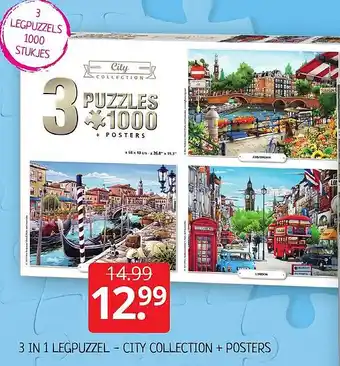 Boekenvoordeel 3 in 1 legpuzzel - city collection + posters aanbieding