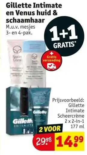 Kruidvat Gillette Intimate aanbieding