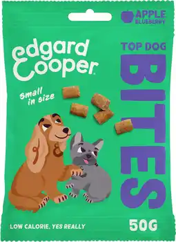 Intratuin Edgard & Cooper hondensnack Top Dog Bites appel / blauwe bes 50 gram aanbieding