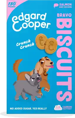 Intratuin Edgard & Cooper hondensnack Bravo Biscuits zalm / kip 400 gram aanbieding