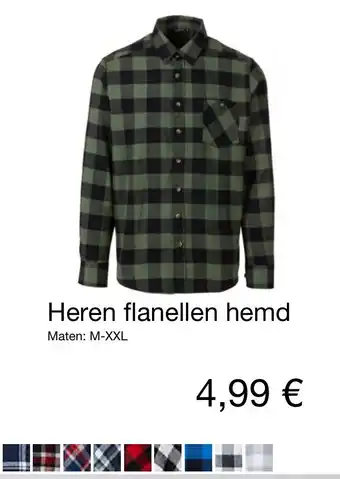 Kik Heren flanellen hemd m-xxl aanbieding