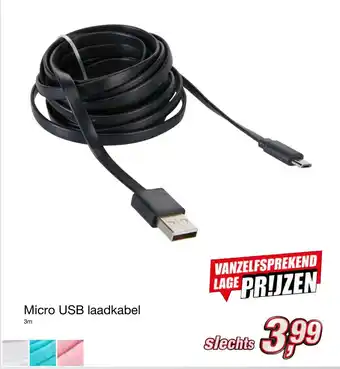 Kik Micro USB laadkabel 3m aanbieding