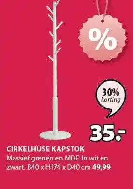 Jysk CIRKELHUSE KAPSTOK aanbieding