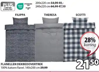Jysk FLANELLEN DEKBEDOVERTREK aanbieding