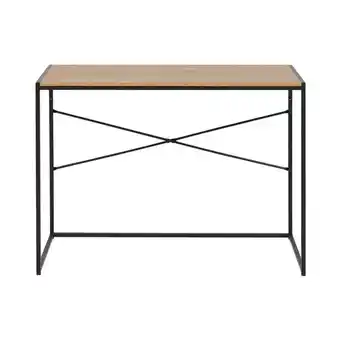 Leen Bakker Bureau Jaxx - naturel/zwart - 75x100x45 cm aanbieding