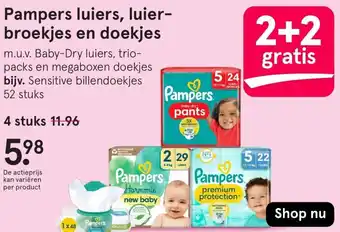 Etos Pampers luiers, luierbroekjes en doekjes aanbieding