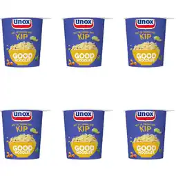 Albert Heijn Unox Good Noodles Cup Kip 6-pack aanbieding