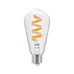 MediaMarkt WIZ Edison Filament E27 - Gekleurd En Wit Licht Slimme Ledlamp Transparant aanbieding