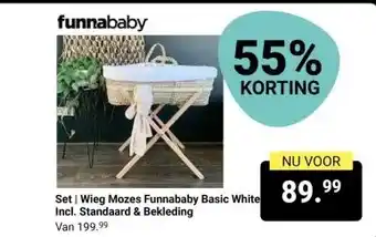 Van Asten BabySuperstore Set | Wieg Mozes Funnababy Basic White aanbieding