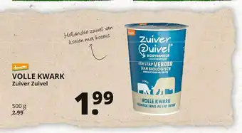 Natuurwinkel Volle kwark zuiver zuivel 500 gram aanbieding