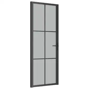 Blokker vidaXL Binnendeur 76x201,5 cm matglas en aluminium zwart aanbieding