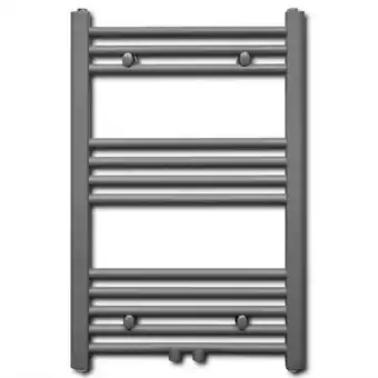 Blokker The Living Store Handdoekradiator - Dubbele functie - Grijs - 500 x 764 mm - 12 stalen dwarsbalken aanbieding