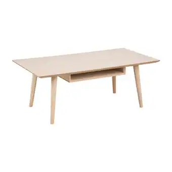 Blokker Cent salontafel met 1 plank eiken geloogd wit - 115x60x42 cm aanbieding