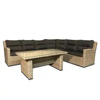 Blokker 6-persoons Loungeset Merano Forest Grey Hoekset incl. tafel aanbieding