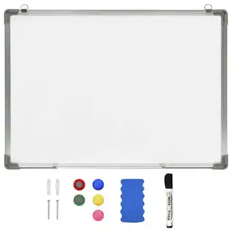 Blokker vidaXL Whiteboard magnetisch 70x50 cm staal wit aanbieding