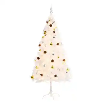 Blokker The Living Store Kerstboom 180 cm - Versierd met trendy verlichte takken en kleurrijke kerstballen - PVC - IP44 - 150 aanbieding