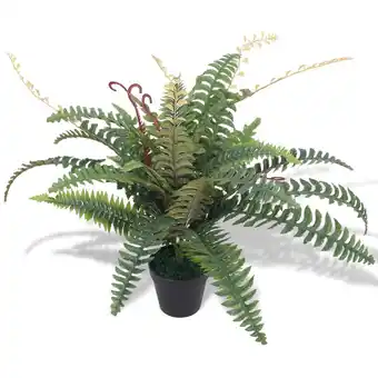 Blokker vidaXL Kunst varen plant met pot 60 cm groen aanbieding