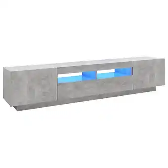 Blokker vidaXL Tv-meubel met LED-verlichting 200x35x40 cm betongrijs aanbieding