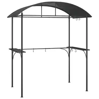 Blokker vidaXL Barbecuepaviljoen met zijplanken 220x115x230 cm staal antraciet aanbieding