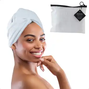 Blokker MARBEAUX Haarhanddoek - Hair towel - Hoofdhanddoek - Microvezel handdoek krullend haar - Wit aanbieding