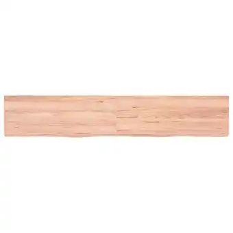 Blokker The Living Store Wandplank Rustiek Eikenhout 160x30x6 cm - Lichtbruin - Draagvermogen 20 kg aanbieding