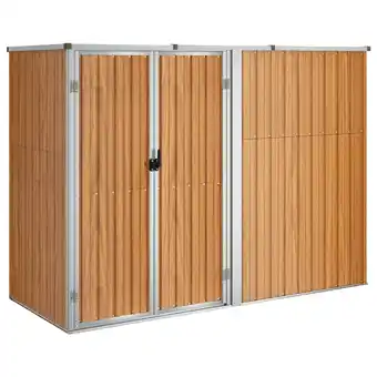 Blokker The Living Store Tuinschuur - Gegalvaniseerd staal/metaal - 225x89x159/161 cm - Bruin aanbieding