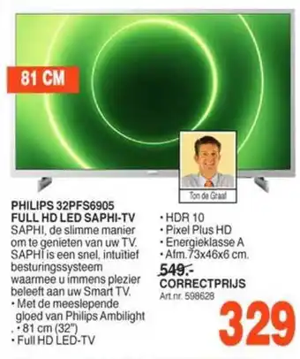 Correct Philips 32pfs6905 full hd led saphi-tv aanbieding