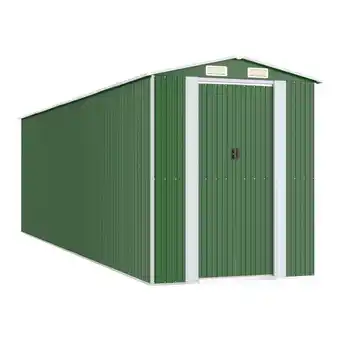 Blokker The Living Store Schuur Verrassend Ruim - Gegalvaniseerd Staal - Groen - 192 x 689 x 223 cm aanbieding